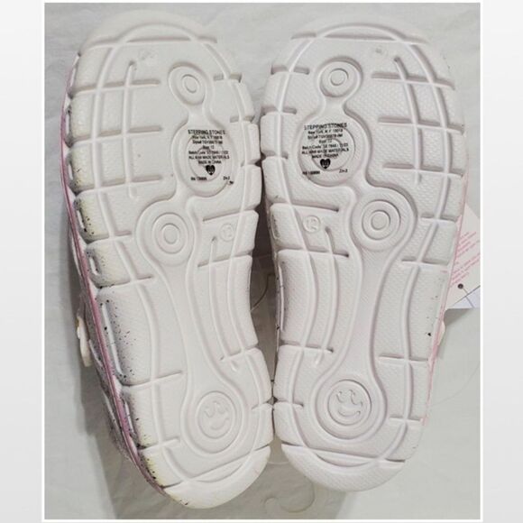 New Stepping Stone Shoes  Kid Size 12 Girls White & Pink Rainbow Sandals NWT - Picture 12 of 16